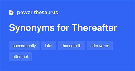 thereafter synonym|synonym for shortly thereafter.